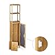 Relaxdays Badregal Bambus mit 5 Ablagen, Standregal mit Schranktür HxBxT: 170 x 33,5 x 28 cm, Badschrank stehend, natur