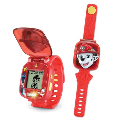 VTech - Pat' Patrouille, La Montre-Jeu Interactive de Marcus, Montre Enfant à Clapet avec Écran Animé, Bracelet Souple, 12 Cadrans, 4 Jeux, Cadeau Enfant de...