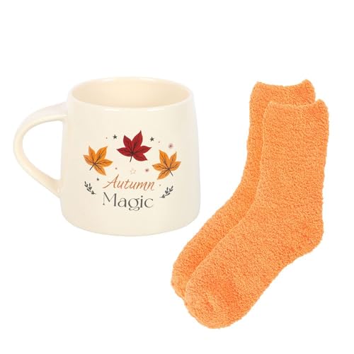 Herbstmagisches Tassen- und Socken-Set, Harvest Moon Design,...