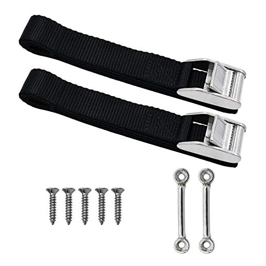 YYST Boat Cooler Tie-Down Strap Tie-Down Kit Tackle Box Tie-Down Strap kit SS 316 Cam Buckle and Deck Loop for for RVS, Boats, Trailer and Truck Beds to Keep Your Cooler Secured - No Cooler