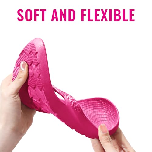 Image of Litfun Women's Arch Support Flip Flops for Plantar Fasciitis Orthopedic Thong Sandals Comfortable Summer Beach Pool Slides