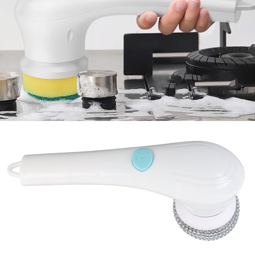Cordless Handheld Electric Spin Scrubber, Bath Tub Power Scrubber Multifunctional Spin Scrubber Brush with 5 Replaceable Brush Heads Electric Cleaning Brush for Wall, Bathroom, - Image 6