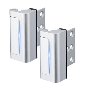2 Pack Home Security Door Lock,with 3″ Stop Withstand 800 lbs (Silver)