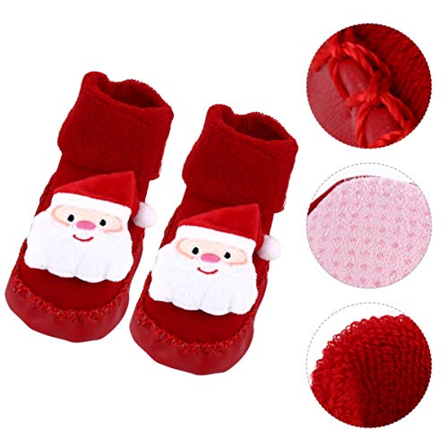 Generic 1 Pair Baby Christmas Socks Slippers Santa Claus Soft Boots Slippers Anti- Slip House Crib Prewalker Footwear For Infant Newborn Boys Girls Suitable For 12-24 Months, Uw44326I1F14Oj, 13X8X7Cm #TOP6