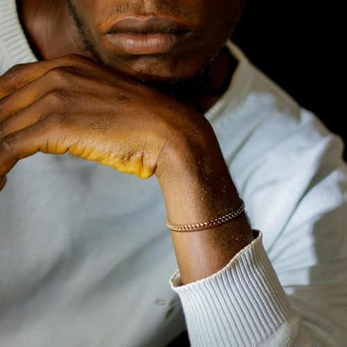 14K Gold Bracelets for Men Cuban Link Chain for Mens Non Tarnish Dainty Charm Bracelet Gift with Lobster Clasp Gold Jewelry 6.5/7/7.5/8/8.5in2