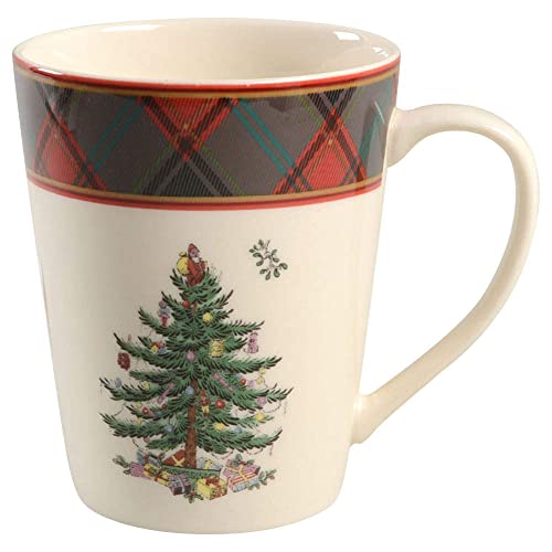 Spode Christmas Tree Tartan Mug 14oz Coffee & Hot Cocoa Cup