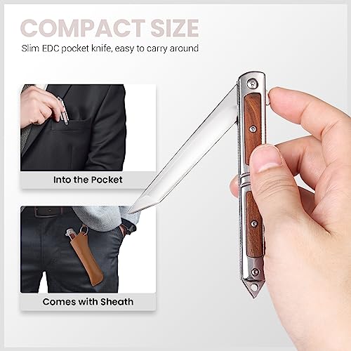 Itokey Edc Pocket Knife For Men, Tanto Folding Knife, Pocket Knives With Clip, Glass Breaker, Sheath, Slim Knife, Cool Keychian Knives For Outdoor Survival, Camping #TOP5