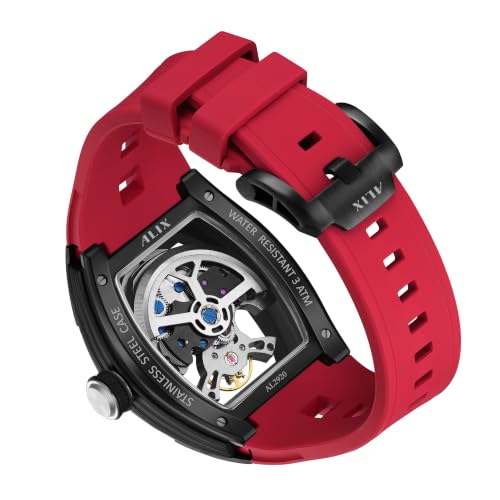Image of ALIX Men's Automatic Skeleton Self-Winding Water Resistant Chronograph Analog Watch