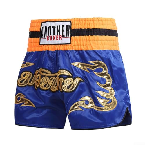 Unisex Boxing Shorts for MMA Muay Thai Training Trunks, Breathable Lightweight Fitness Workout Shorts with Elastic Waist, Adult Martial Arts Shorts(L)(No. 67)
