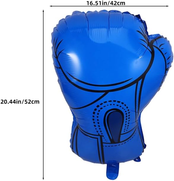 Amosfun 10Pcs Boxing Gloves Foil Balloons Aluminum Party Decorations for Boys Birthday Wrestling Theme Celebrations Self Sealing for Sports Events image 2
