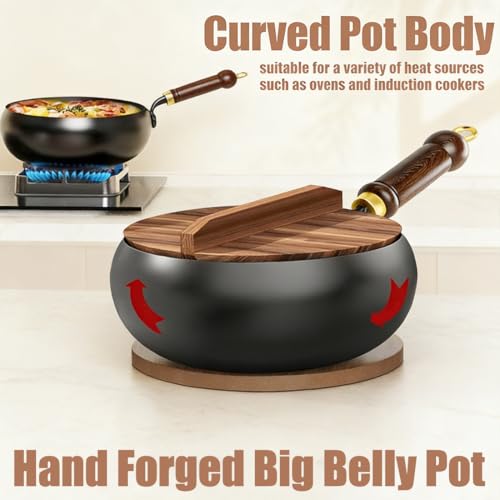 Wok de Hierro Macizo 24 cm con Tapa y Espátula miniatura 4
