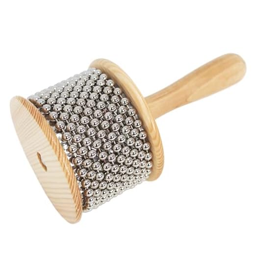 A-Star Cabasa Afuche Shaker con cuentas de madera - 9 cm de diámetro, mediano - Instrumento de percusión manual