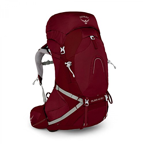 Osprey Aura AG 50 Women's Backpacking Backpack, Gamma Red , Small