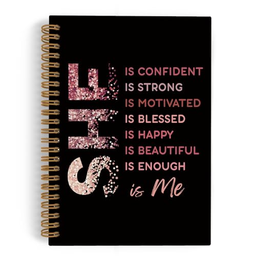 Carnet de notes or rose She Is Me idéal pour organiser vos cours et réunions