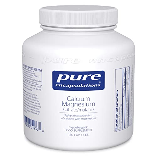 Pure Encapsulations - Calcium Magnesium (Citrate/Malate) - Highly Absorbable Calcium & Magnesium Supplement - 180 Capsules