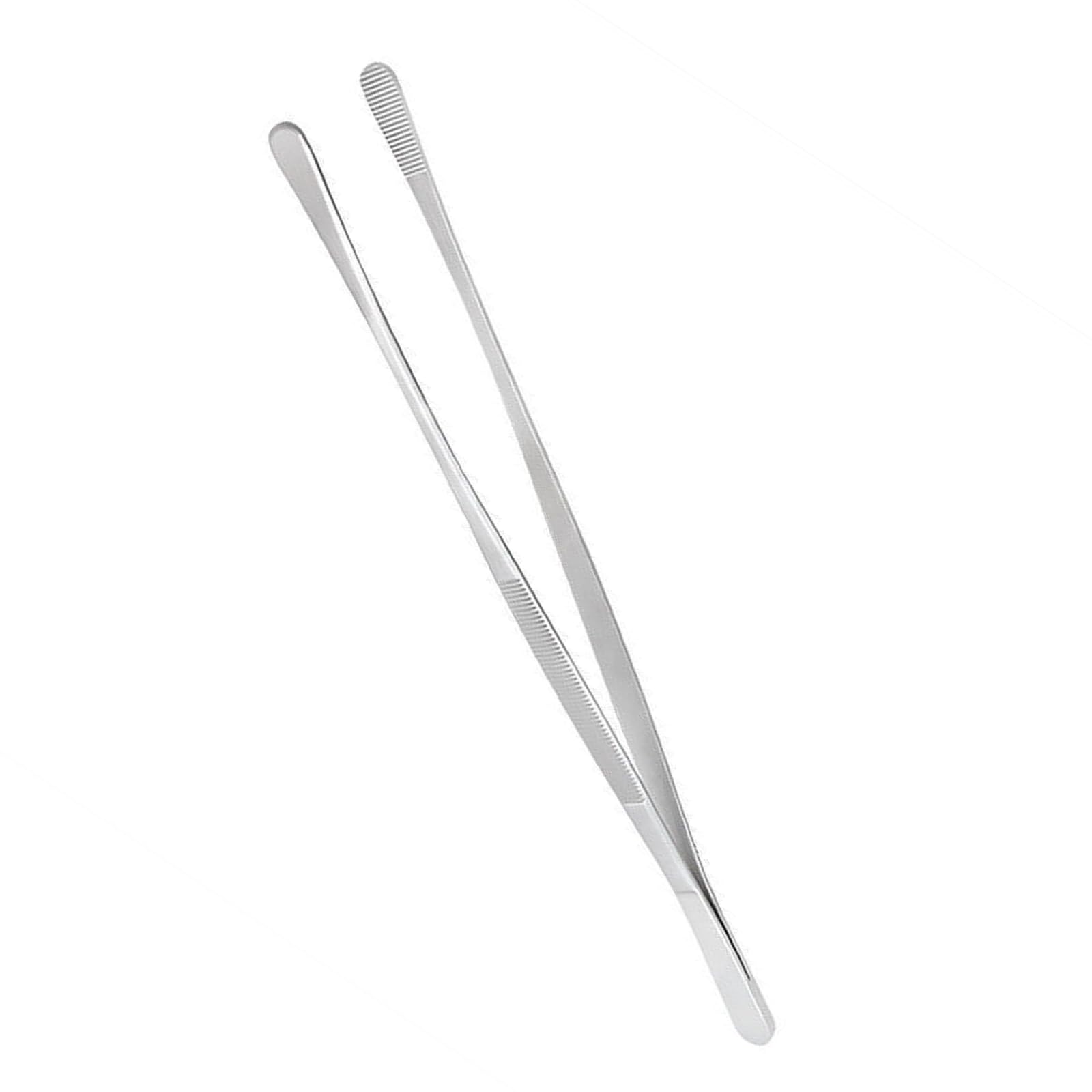 30CM Toothed Tweezer Straight Tweezer Long Barbecue Food Tongs Stainless Steel Home Garden Kitchen BBQ Cooking