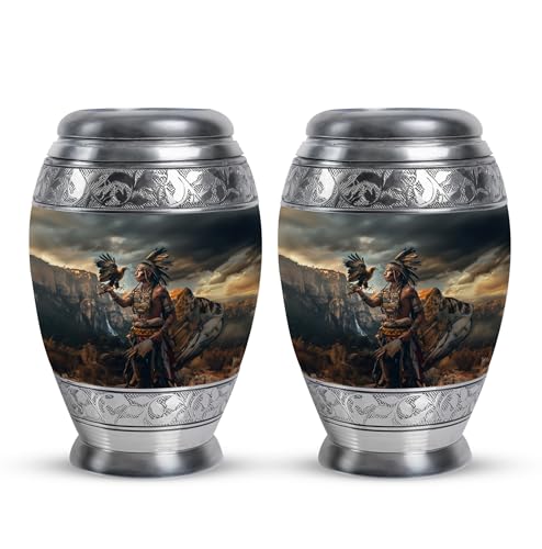 Image of Native American Urns for Human Ashes - Memorial Keepsakes - Companion Urn Pack of 2 (3 inch)