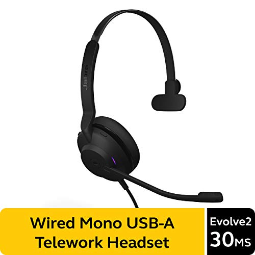 Jabra Evolve2 30 Ms Wired Headset, Usb-A, Mono, Black – Lightweight, Portable Telephone Headset With 2 Built-In Microphones – Work Headset With Superior Audio And Reliable Comfort #TOP7