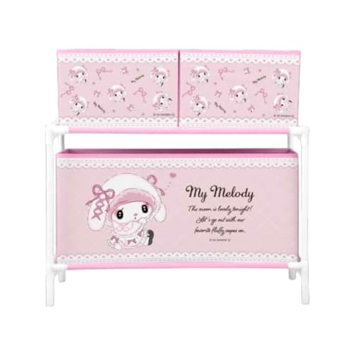 マイメロ クロミ 月夜のメロクロ 3ボックス付き 収納ケース 約H50×W52×D27cm 片付けボックス 収納 (マイメロディ)