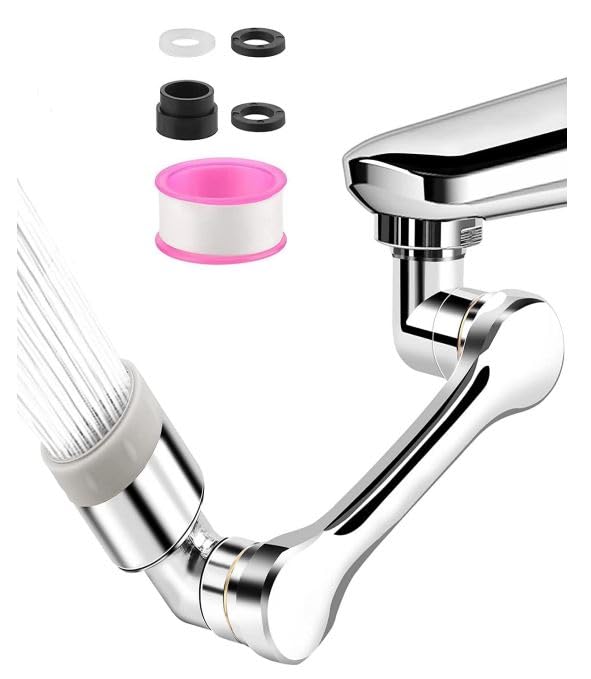 WOTOFY 1080 Degree Rotate Faucet Sprayer - 2 Modes Adjustable Shower Head Faucets Bubbler, Multifunction Bathroom Kitchen Sink Faucet Attachment for Washing Eye/Hair/Face