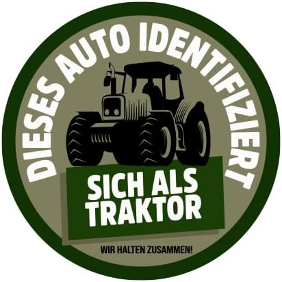  Sammys Shirt Store Dieses Auto identifiziert Sich als Traktor Aufkleber 