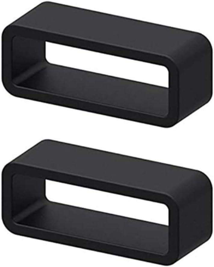 Dreamy 16,18, 19, 20, 21, 22mm Rubber Silicone Smart Watch Strap Loops/Keepers Holder Retainer Loop Replacement - Black color Watch Band Loop