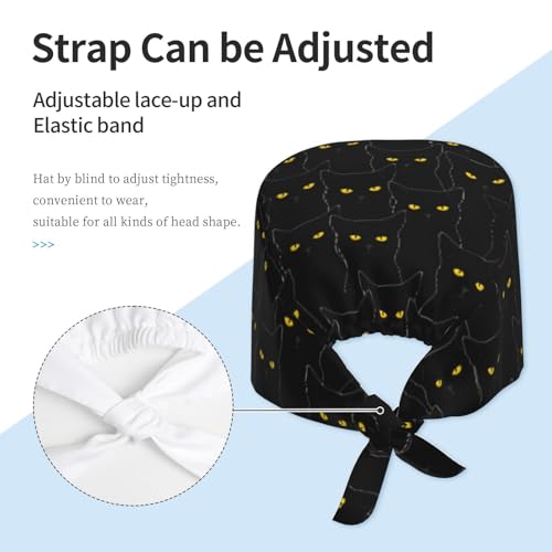 Image of Adjustable Working Cap Breathable Unisex Women Men Elastic Bandage Tie Back Hats Scrub Nursing Doctor Surgeon Cap