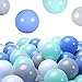 PlayMaty Colorful Pit Balls 100 Pcs Phthalate Free BPA Free Plastic Ocean Balls Crush Proof Stress Balls for Kids Playhouse Ball Pool Pit Accessories 2.1 Inches