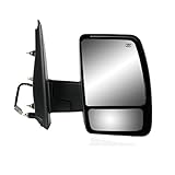Fit System 68121N Passenger Side Mirror for Nissan NV 1500, 2500, 3500, Textured Black w/Chrome Cover, Dual Lens, Foldaway, w/o Tow pkg, Heated Power