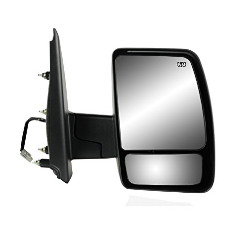 Fit System 68121N Passenger Side Mirror for Nissan NV 1500, 2500, 3500, Textured Black w/Chrome Cover, Dual Lens, Foldaway, w/o Tow pkg, Heated Power