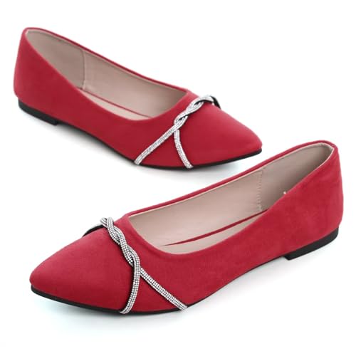 Image of Stunner Womens Flats Fashion Pointed Toe Bowknot Ballet Flats Cute Slip On Dress Flats Comfortable Party Wedding Flats2