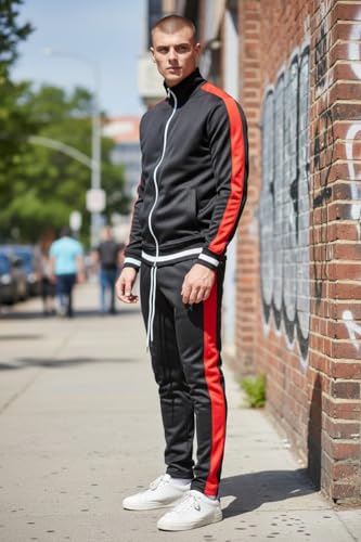 Image of SCREENSHOT-TRACK JACKET Mens Urban Hip Hop Premium Track Jacket - Slim Fit Side Taping Sportswear Urbanwear Streetwear Top
