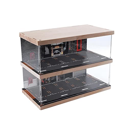 Vitrine pour voiture miniature 1/64 en acrylique transparent à 2 couches pour garage de rangement