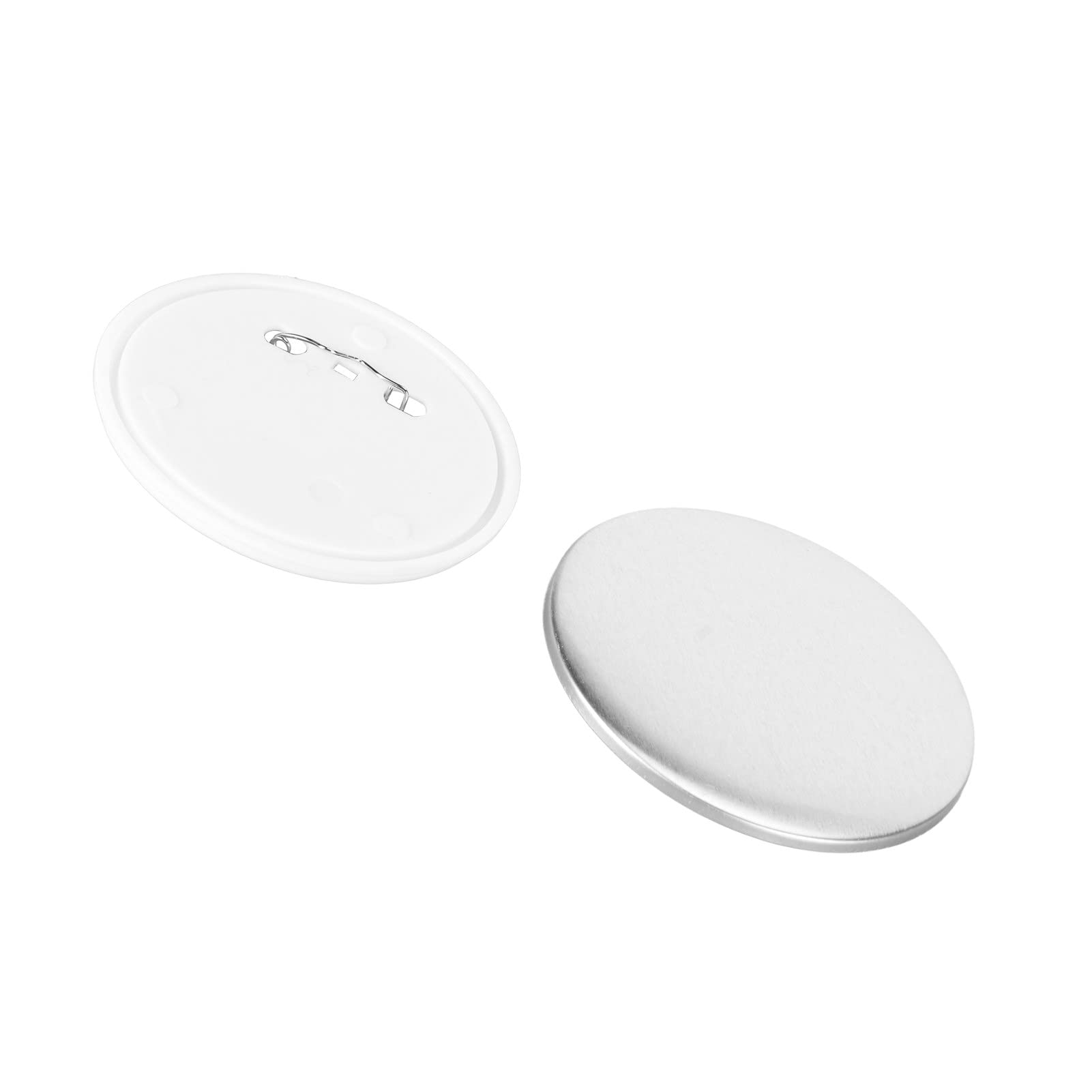Zestaw Pustych Części do Plakietek, 100 Zestawów Nierdzewna Blaszana Szpilka Części Tylnych Guzików, Okrągłe Guzików z plastikową podstawą, do Maszyn Robienia DIY Zbiórki Pieniędzy Festiwale