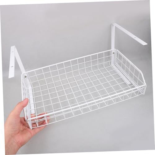 Rangement de câbles pour bureau sans perçage grand panier métallique blanc