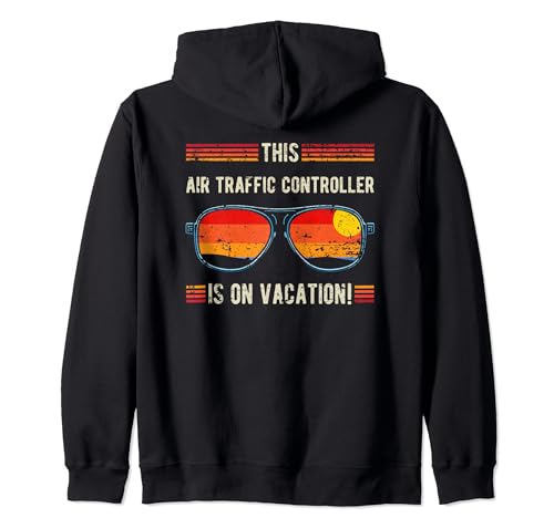 Este controlador de tráfico aéreo tiene un diseño retro de vacaciones Sudadera con Capucha