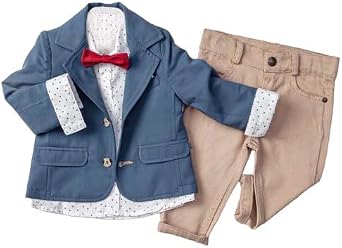 Infant and Toddler Boys 3-Piece Suit with Fully Lined Jacket, Pants and Button Up Shirt