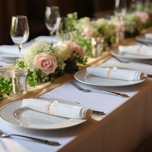 Pearl Napkin Rings, 24pcs Spiral Serviette Buckle Holder Wedding Party Table Napkin Buckles, Pearl Metal Napkin Clasps for Dining Anniversary Birthday Christmas Banquet Table Decoration (Spiral) - Cosy Home Interiors Pearl Napkin Rings, 24pcs Spiral Serviette Buckle Holder Wedding Party Table Napkin Buckles, Pearl Metal Napkin Clasps for Dining Anniversary Birthday Christmas Banquet Table Decoration (Spiral) - Image 5