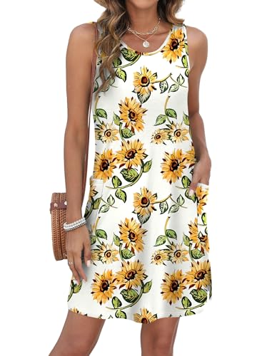 Image of BKRIVE Coverup Summer Dresses for Women 2026 Eyelet Casual Loose Sleeveless Sundresses Tank Dresses with Pockets