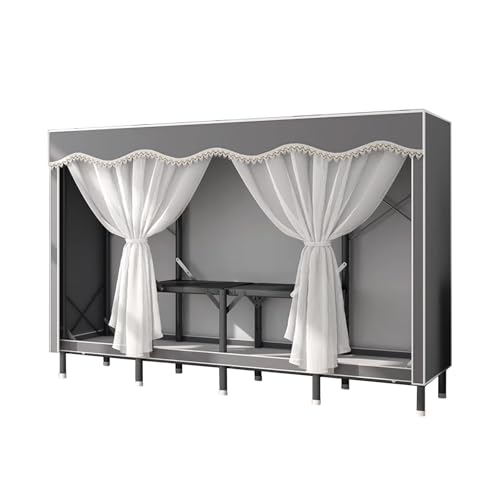 Armarios de Dormitorio Juvenil con Vara Fuerte Capacidad de Carga Armario Ropero Tela 170 Alto Gran Capacidad para Dormitorios y Apartamentos(Chrome)