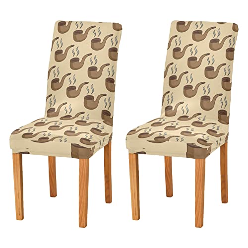 Seamless Smoke Pipes with Smoke Dining Chair Slipcovers, 4 Packs Stretch Chair Cover Removable Washable Seat Protector Universal Fit for Home Kitchen Dining
