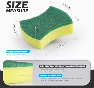 Kitchen Cleaning Sponges,96 Pack Eco Non-Scratch for Dish,Scrub Sponges.