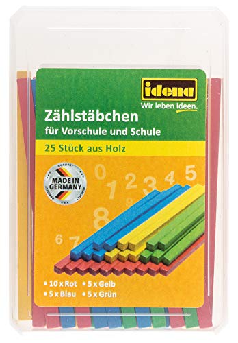 Preisvergleich Produktbild Idena 656019 Zählstäbchen, 25 Stück aus Holz, bunt