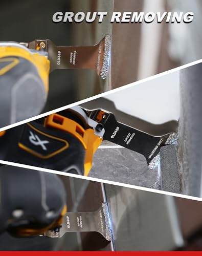 EZARC 3tlg Diamant Multitool Sägeblätter mit extra großer Reichweite für Fliesen, Mörtel, Fugenmörtel Multifunktionswerkzeug Zubehör