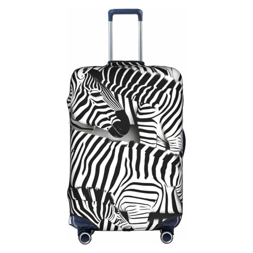 Zebra Print Practical Elastic Washable Travel Luggage Cover with Concealed Zipper for Suitcases