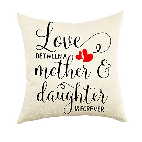 Ogiselestyle Decorative Mom Quote Throw Pillow Cover 18 x 18 Inches Home Decor Pillow case Cotton Linen Cushion Cover for Mom Birthday Gifts