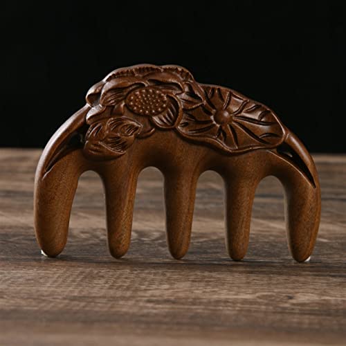 Peigne cuir chevelu en bois de santal vert contre la fatigue et les cheveux électriques 1 pcs