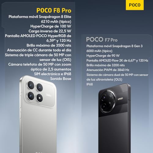 Image of XIAOMI Poco F8 PRO 5G Ai (Compatible with Tmobile Mint Tello & Global) (512GB + 12GB) Ai 2K 6.59 inch Bose Sound 50MP Gamers Phone NFC Dual sim Unlocked Model 2510DPC44G (Black)