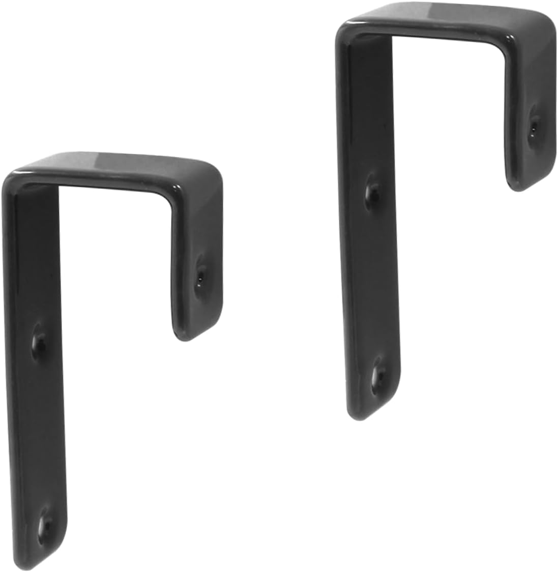 Hitefu Bunk Bed Ladder Hook Brackets - Inside 1 Inch Black Metal Bed Hooks with PVC Coating - Heavy Duty Utility Hooks Replacement Hardware for Bunk Bed Loft Bed Stairs - 2 Pack