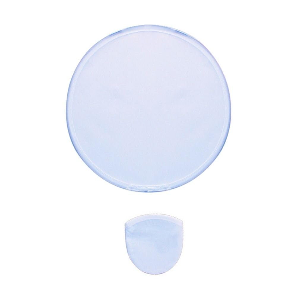 Foldable Round Fan Flying Handheld Disc Fans Great for Party Creative Gift Halloween Christmas New Year Wedding Birthdays Decoration(White)